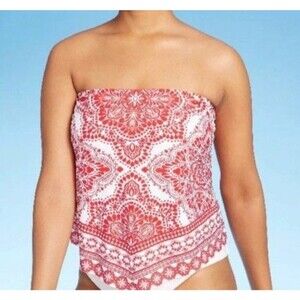 New Kona Sol Handkerchief Floral Geometric Halter top size M  shelf bra